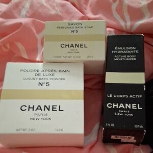 Chanel Paris Luxury Bath Set - White and Black Vintage Empty Boxes